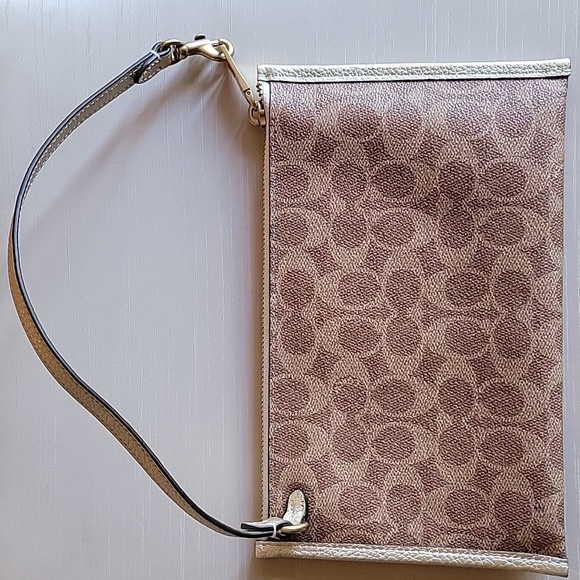 Coach Brown and Cream Wristlet - Picture 6 of 8
